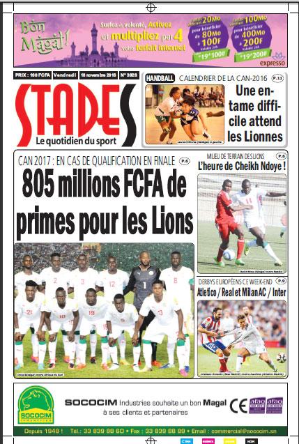 Primes des lions du Sénégal: 805 millions FCF en cas de qualification en finale
