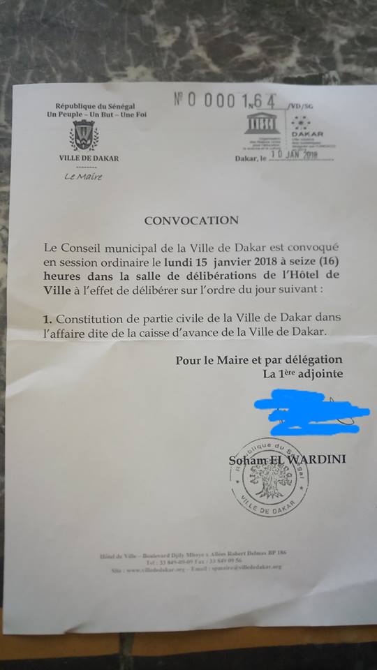 Urgent – Procès Khalifa Sall: La Ville de Dakar se constitue partie civile (+documents)