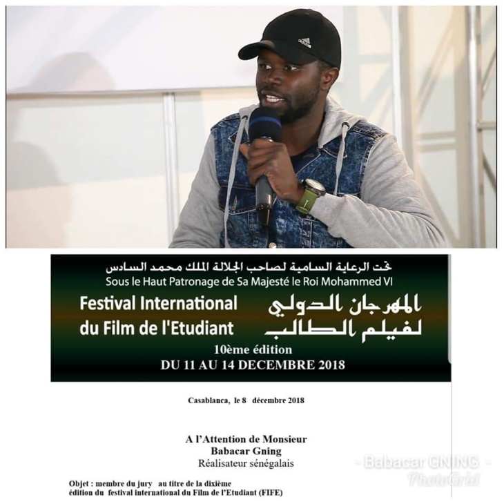 Babacar GNING Directeur Général de DEFF MEDIA PRO représente le Sénégal à la 10e édition du Festival International du Film de l'étudiant (FIFE) comme membre du jury.