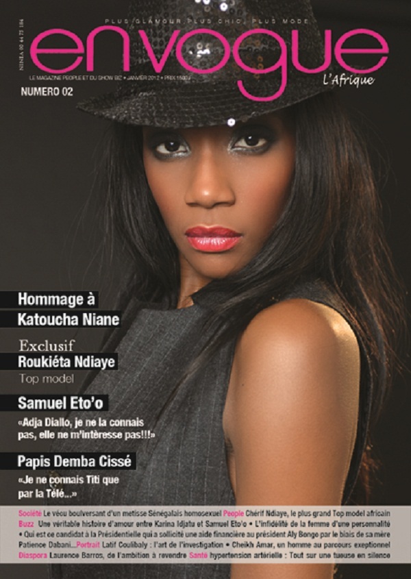 Voici la Une du magazine En Vogue du jet setteur Paco Jackson, avec des révélations de Samuel Etoo sur Adja Diallo et l'entremetteur Aziz Fashion.