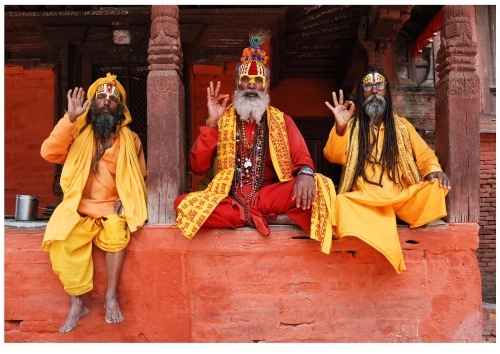 Trois féticheurs hindous au palais