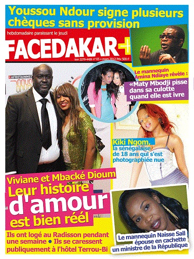 Viviane et Mbacké Dioum ,une belle histoire d'amour réelle à la une de l'hebdo facedakar+