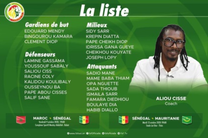 Liste de Aliou Cissé : Les Lions avec Boulaye Dia, Pape Cheikh Diop, Mame Baba Thiam et Opa Nguette de retour