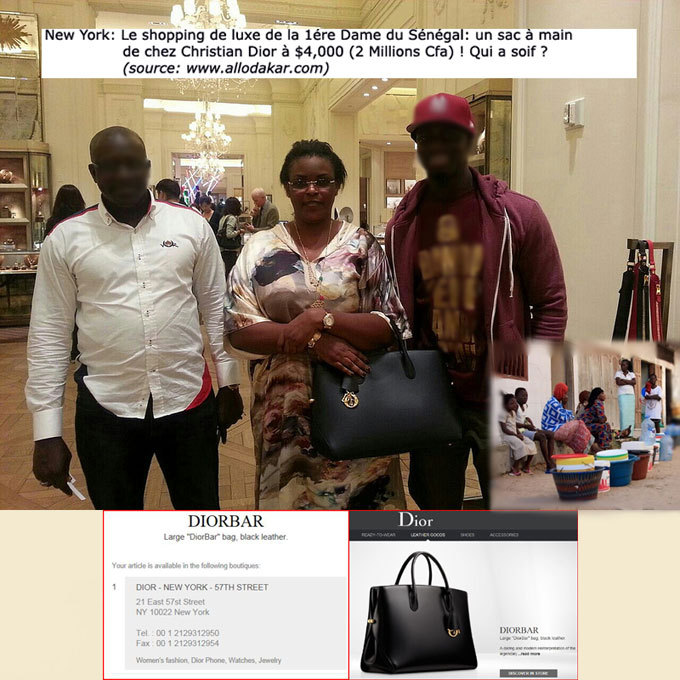 Shopping de luxe de la Première Dame du Sénégal à New York: Marième Faye fait ses emplettes chez le couturier Christian Dior. 2 Millions CFA pour un sac a main !