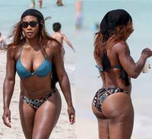 Mais qu'est ce qui maintient Serena Williams ? Regardez la en Bikini !!!