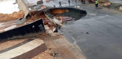 Fortes pluies à Dakar: Une partie du pont l'émergence s'affaisse