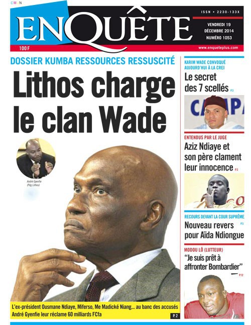 Dossier Kumba Resources ressuscité : Le Dg de Lithos engage une procédure judiciare contre Me Wade et plusieurs de ses proches
