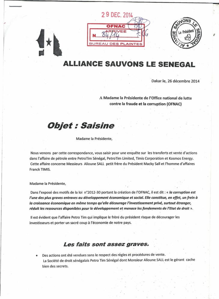 Affaire Petro-Tim: Aliou Sall traduit devant l'Ofnac (documents)