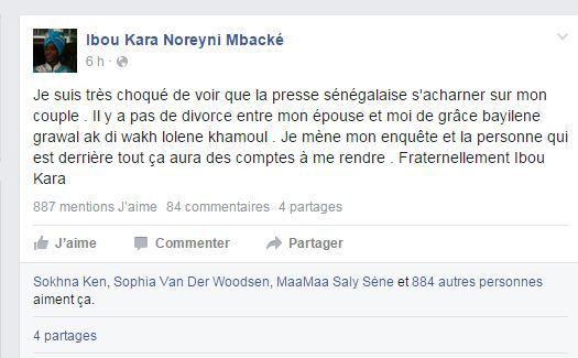 Ibou Kara choqué par la rumeur d’un divorce avec Léa Ndiaye : « la personne qui est derrière ça aura des comptes à me rendre »