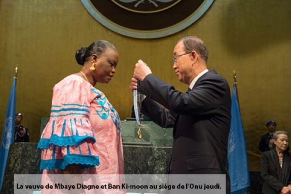 Remise de la médaille Capitaine Mbaye Diagne au siège de l’Onu à la veuve du soldat : Yacine n’a jamais Mar de son immortel