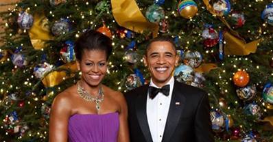 USA: Le couple Obama se met dans l'ambiance de Noël