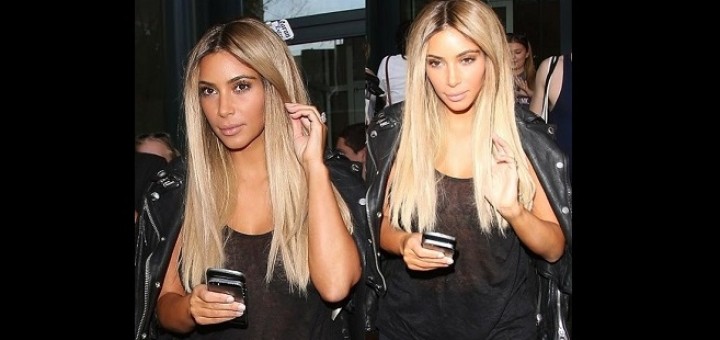 Kim Kardashian redevient blonde! (photo)