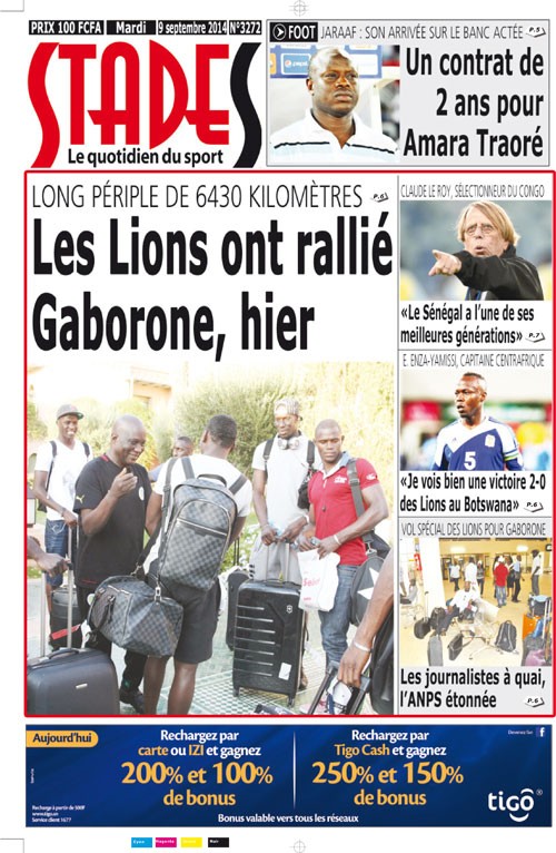LONG PÉRIPLE DE 6430 KILOMÈTRES - Les Lions ont rallié Gaborone, hier
