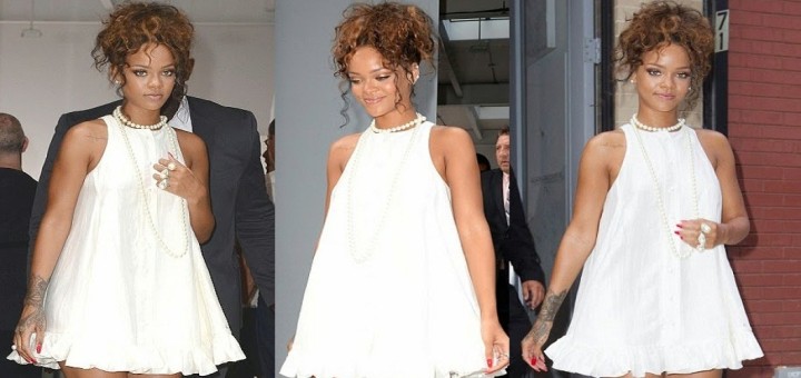 Rihanna : L’icône de la mode, toute de blanc vêtue (photos)