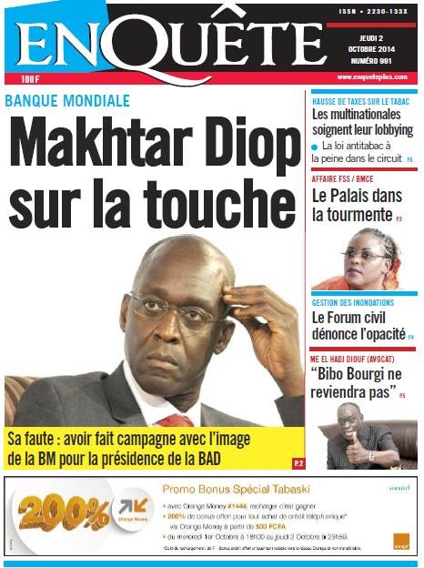 USAGE DE L’IMAGE DE L’INSTITUTION POUR SA CAMPAGNE À LA PRÉSIDENCE DE LA BAD : Makhtar Diop évincé de la Banque Mondiale