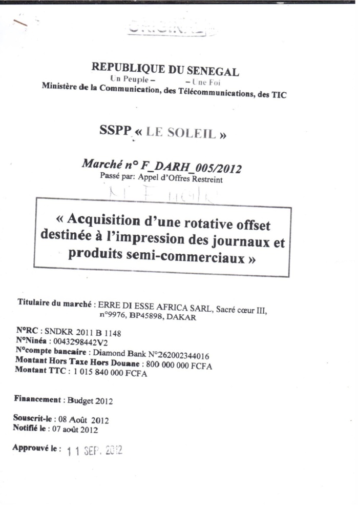 Gestion du groupe SSPP et « Le Soleil » par Cheikh Thiam : Les documents qui démentent l’IGE…