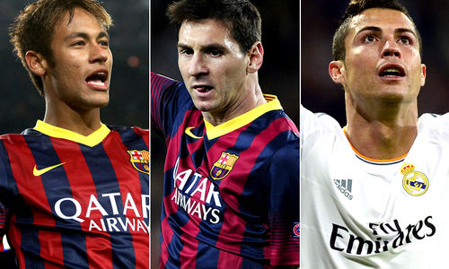 Ballon d'Or: Messi et Ronaldo accompagnés par Neymar
