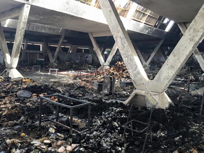 Photos:Les images des dégâts causés par l'incendie au pavillon vert du CICES