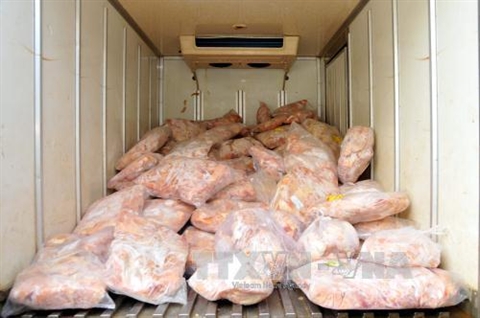 Diamniadio: Saisie de plus de 2500kg de cuisses de poulets par la Brigade des Douanes