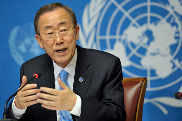 Centrafrique: Ban Ki-Moon condamne le meurtre d'un casque bleu sénégalais de la MINUSCA