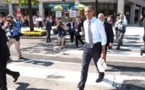 USA: L'exemple d'un president libre et aimé:Obama marche à pied à Washington